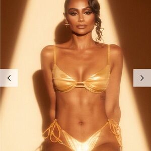 Solo Mio Shimmering Gold Bikini Set